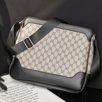 New fashion document bag Tide men bag casual leather messenger bag shoulder bag ipad bag tide shoulder bag