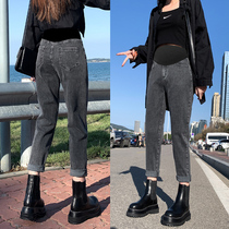 Pregnant women jeans autumn wear large size fashion daddy pants autumn winter pregnant women pants spring and autumn trousers