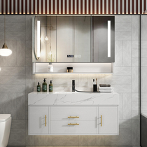 Marble intelligent light luxury bathroom cabinet combination Simple modern bathroom hand washbasin Bathroom sink