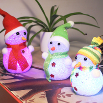 Creative gift led Night Light Light Light small toy night market stall hot sale cartoon snowman colorful color change