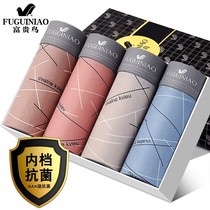 Fugui Bird Mens Underwear Mens Pure Cotton Flat Corner Pants Youth Bacteriostatic Boys Bottom Pants Underpants On Four Corners Pants Trendy Personality