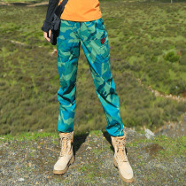 Xueqiu Island outdoor spring and summer new camouflage fast-drying trousers breathable bunch feet fast-drying running sports casual pants men and women