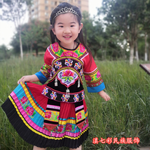 New Yi girl suit silver embroidered Yi clothing boutique eight-point sleeve ethnic cucurbit costume