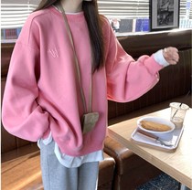 Spring fall pregnant womans sweatshirt with long blouses blouses two sets of blouses embroidered thin letters of the bottom shirt mesh red women