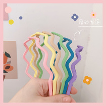 Korean version of the face pressure hair band tooth hair band non-slip wave simple forest super fairy girl wild out hair tie headband