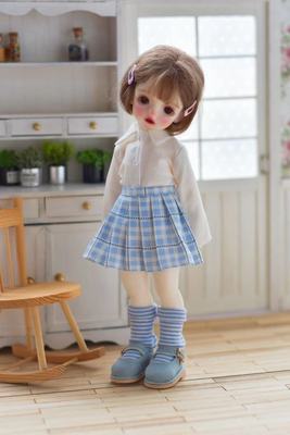 taobao agent Milk Candy and doll clothing BJD 6 points 1/6 YOSD Six points college style daily shirt pleated skirt jk