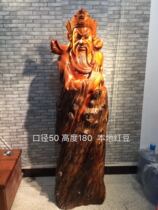 Large-scale landing Fujian local yew mahogany Guan Gong Guan Yu semi-natural root modeling home furnishing company lobby