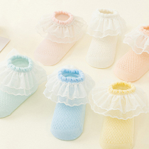 Baby Spring and Summer Bottle Socks Lace Lace Lace Lace Lace Socks Anti-Slide Floor Socks Newborn Baby Shocks