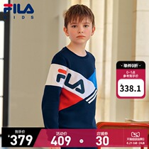  FILA KIDS FILA childrens clothing boys round neck pullover sweater 2021 autumn new childrens casual top trend