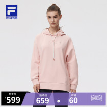 FILA ATHLETICS Phila women hooded sweater 2021 Winter New loose simple sports top