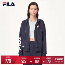 FILA FILA Fiele Official Womens Knitted Top 2022 Spring New Fashion Comfortable Hooded Knitted Jacket