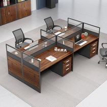Desk simple modern 4 6 8 people screen work position staff 2 four card position office table and chair combination