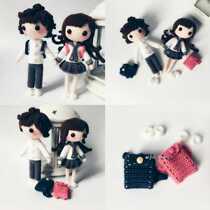 (406) handmade diy wool weaving doll green onion years campus couple doll electronic crochet diagram