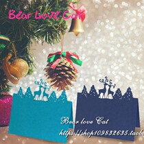 20 Hollow Christmas Deer Seat Card Christmas Custom Table Card Name Card Party Sitting Card Table Card