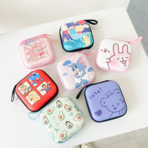 Japan-ROK cartoon headphone storage bag cute and creative data line charger containing zero money digital finishing anti-fall