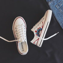 Summer thin models forget to envy the national tide niche canvas shoes womens shoes 2021 new explosive spring and autumn cloth shoes white shoes