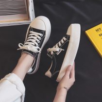 Autumn super hot platform canvas shoes womens shoes 2021 new autumn spring and autumn cloth shoes small black shoes Ball shoes