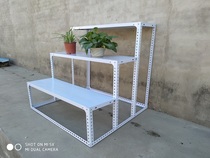 Trapezoidal shelf step flower rack shoe rack supermarket angle steel shelf balcony home display rack flower shop rack