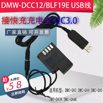 USB cable connected to DMW-BLF19E fake battery Suitable for Panasonic DMW-GH3 GH4 GH5 external charging treasure power supply