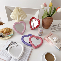 ins Net Red love makeup mirror trumpet heart-shaped desktop wall-mounted decorative mirror girl heart student dormitory mirror