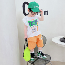 Boy Summer Dress Sleeveless Children Sports Suit Summer 2022 New Ocean Gas Baby Boy Clothing Casual Vest Handsome