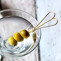 Bar bartender creative scissors bamboo stick home disposable Fruit label cocktail wine sign martini olive sign