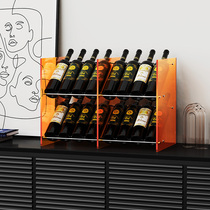 Acrylic wine rack ornaments modern light luxury high-end wine cabinet stainless steel inclined wine bottle storage rack