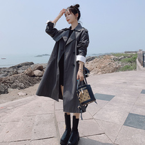Trench coat womens long small spring and autumn 2021 New British style temperament pop early autumn casual coat coat