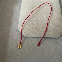 0 3mm huge four-strand braid 24K Pure Gold Gold Gold small shrimp buckle this year handmade plain red rope bracelet anklet female
