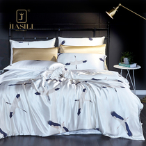 Jiasri Silk four-piece set 100 mulberry silk bedding wide Silk wedding home textile bedding kit