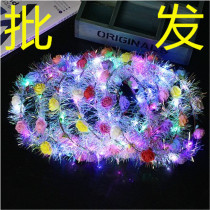 Childrens luminous princess Headdress Night Market push gift stall Square Gold glitter Garland Luminous luminous toy