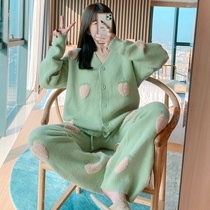 Soft cotton ~ Daily Gtra ~ Super fairy self-retention model autumn and winter 2021 new warm set home clothes