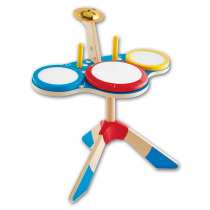 Hape triple dynamic drum kit baby early melody intelligence Rhythm Boys and Girls wooden educational toys 3