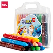 Del 72126 72127 water soluble colorful stick 12 color 24 color student oil painting stick children washable box