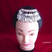 Minority headdresses silver ornaments Miao and Dong hairpins ancient costumes Hanfu accessories single piece