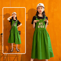 Rain Star Rain Girl girl with dress and summer clothes slim fit 2022 Summer new foreign air tide card sleeveless harness long dress