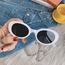 21 new personality concave shape European and American style white frame oval sunglasses female cat eye hot girl sun glasses tide polarized man