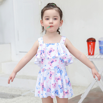 Childrens swimsuit Girls split skirt Mid-size childrens swimsuit Korean girl Cute princess baby spa swimsuit