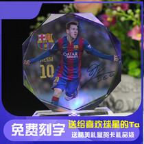 Messi C Ronnmar hand-run football souvenir fans send boy brother photo diy custom birthday gift