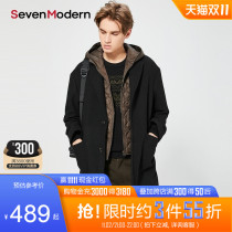(Same style in the shopping mall) SevenModern autumn and winter warm mid-length coat and windbreaker under Qi brand