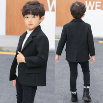 Boy woolen suit jacket foreign style 2021 autumn and winter new childrens woolen coat thick boy suit jacket