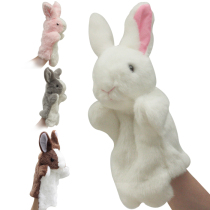 Rabbit Hands Puppet Children Toy Animal Doll Early Teach Appeasement Glove Doll Belly-to-Puppet Storytelling