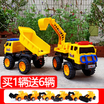Excavator childrens toy excavator engineering vehicle set model Dump bucket lifting crane forklift hook large agitator dinosaur
