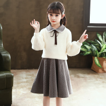 Girls dress 2021 New skirt foreign style princess dress Spring and Autumn Sweater Dress children autumn suit vest autumn