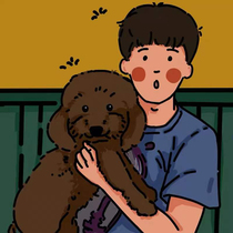 Japanese retro style hand-painted couple head portrait simple cartoon mobile phone wallpaper invitation design live photo customization