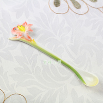 Flange porcelain coffee spoon creative cute exquisite ceramic cup spoon with embossed ceramic spoon