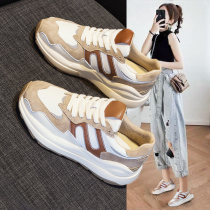 The absolute value of the father shoes womens autumn hot waffle shoes soft bottom increased retro Agan shoes tide