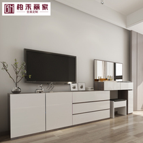 Net red dressing table bedroom storage cabinet integrated TV cabinet combination modern simple small apartment makeup table makeup cabinet