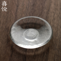 Joy tea shop pure handmade glass cup saucer small tray Japanese insulation mat tea ceremony kung fu tea set