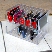 Mobile phone safe deposit box with lock Transparent student staff storage locker Restaurant army meeting acrylic storage box